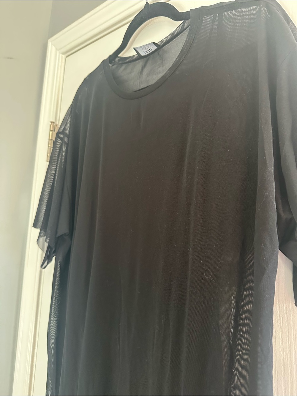 Lala Karma Oversized Black Sheer Mesh Midi Dress Cover-Up Size Medium NWOT - Picture 7 of 7